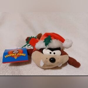 Vintage Looney tunes christmas taz bean bag plush